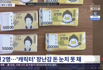 韩银行金库少7千万,塞满"企鹅申师任堂"玩具钞