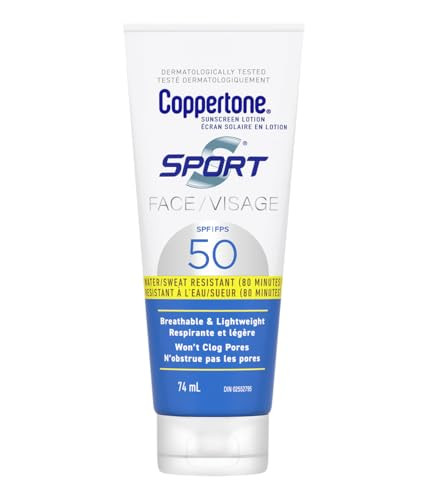 Coppertone Sport Face Sunscreen Lotion SPF 50 74mL