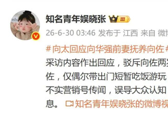 向太否认向华强前妻抚养向佐:丁佩从未养育过向佐
