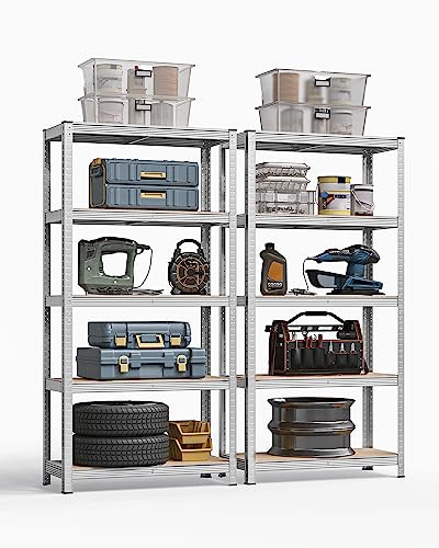 SONGMICS 5-Tier Heavy-Duty Shelving Units Set of 2