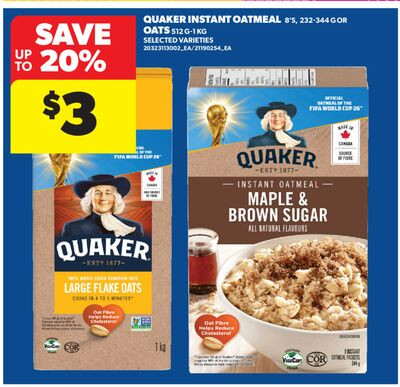 Quaker 即食燕麦片 8 包装 / 传统燕麦 512g-1kg