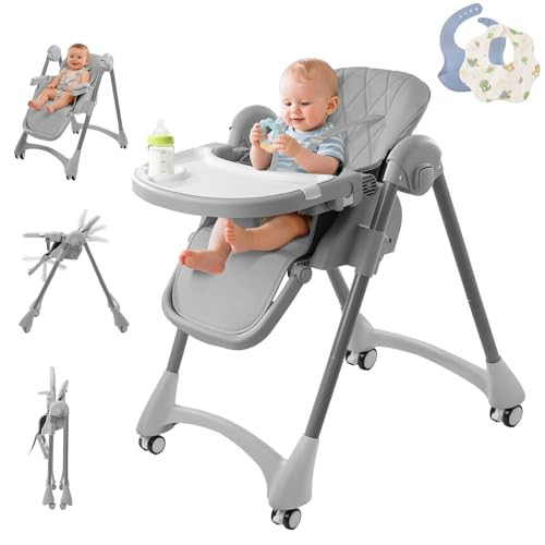 6 in 1 Convertible Baby High Chair with Wheels