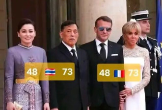 48岁泰国王后撞衫法国第一夫人，东方气质赢麻了？
