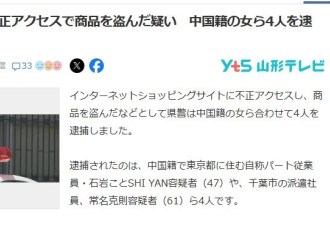 冒用他人身份疯狂网购 中国女子等4人在日本被捕