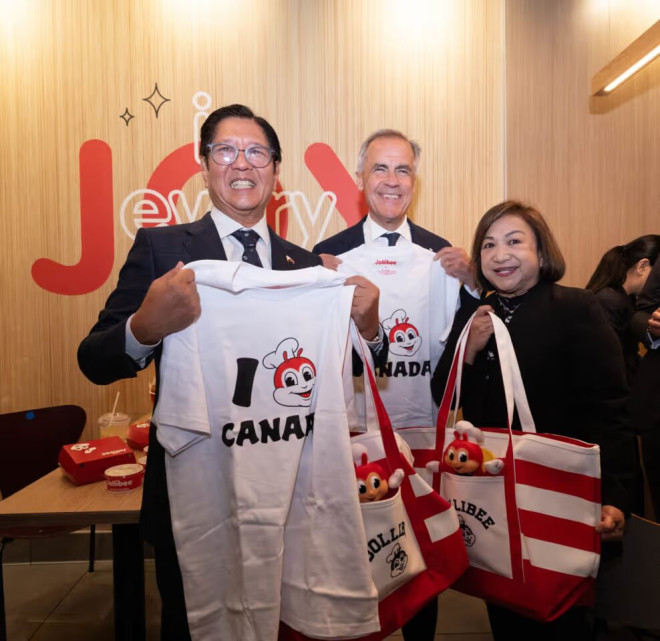卡尼与菲律宾总统在 Jollibee 餐厅