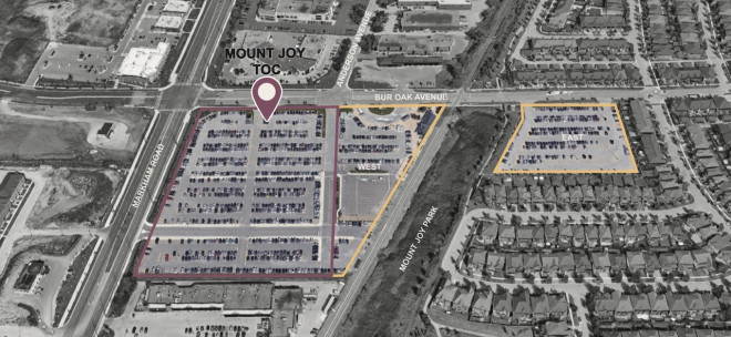 Axonometric view, Mount Joy GO station parking lot, Markham