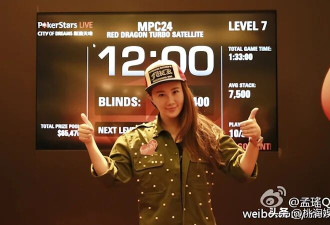 昔日香港性感女星 世界扑克大赛击败1400多人