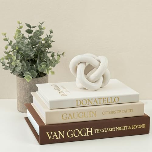 Fveuc Linen Faux Book Box Set of 3