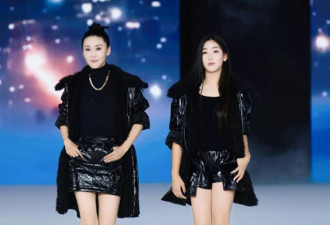 49岁苗圃带女儿北京走秀，12岁女儿身高超170