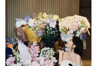 秦岚豪宅庆祝45岁生日，一身白吊带长裙水蜜桃