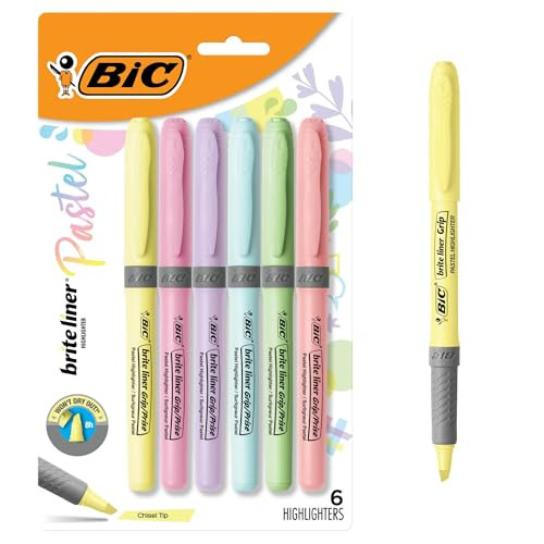 BIC 柔和色荧光笔(6 色装)