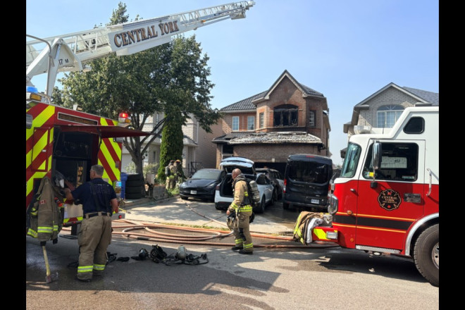 A house on Greig Circle in Newmarket was damaged by a fire that started in the garage July 14.