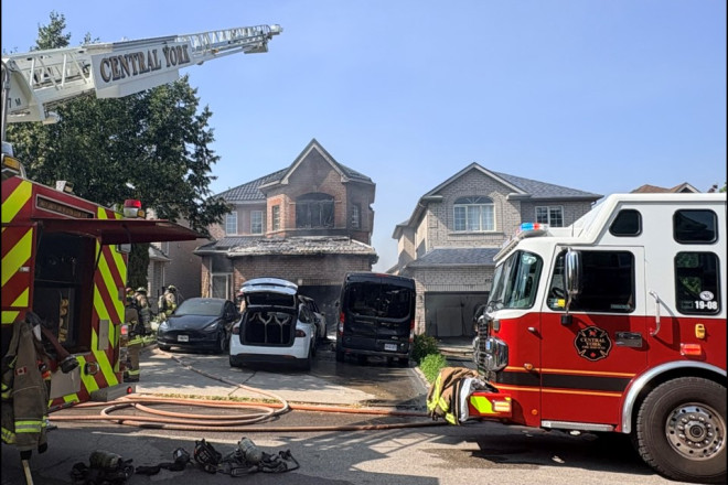 A house on Greig Circle in Newmarket was damaged by a fire that started in the garage July 14.
