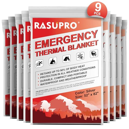 Rasupro 9 Pack Emergency Blankets
