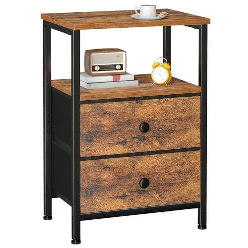 LOAKEKEL Nightstand with 2 Fabric Drawers