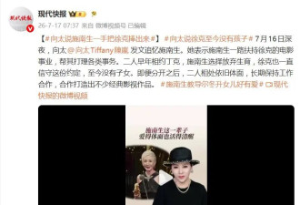向太曝徐克至今没有孩子：施南生选择放弃生育