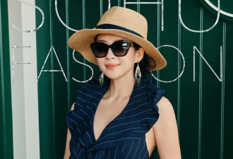 章子怡带儿女观战温网，10岁的醒醒也出落成小甜妹了！