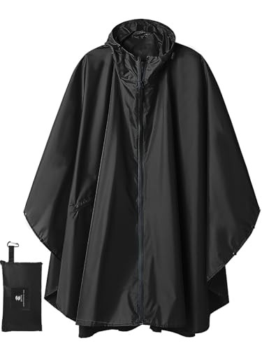 SaphiRose Hooded Rain Ponchos Outdoor Waterproof Raincoat