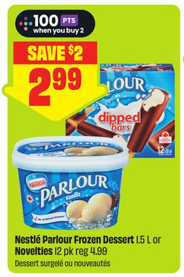 Nestlé Parlour Frozen Dessert 1.5L / Novelties 12 pk