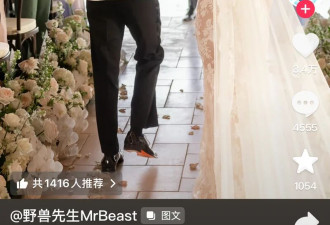 顶流网红MrBeast官宣结婚 海岛迎娶学霸太太