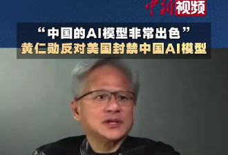 黄仁勋反对限制中国AI模型"中国AI模型非常出色"