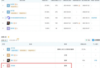 张雪峰妻子任峰学蔚来董事 女儿再接手3家公司