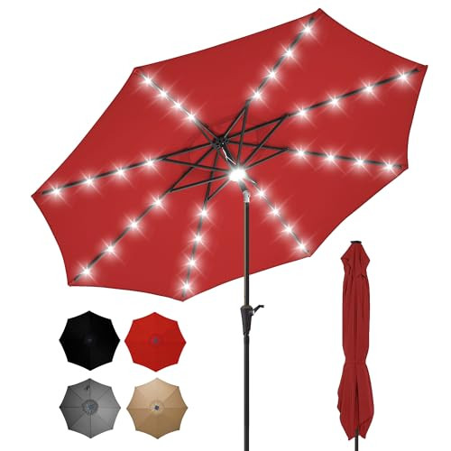 SANGMUCEN 7.5ft Patio Umbrella with Lights