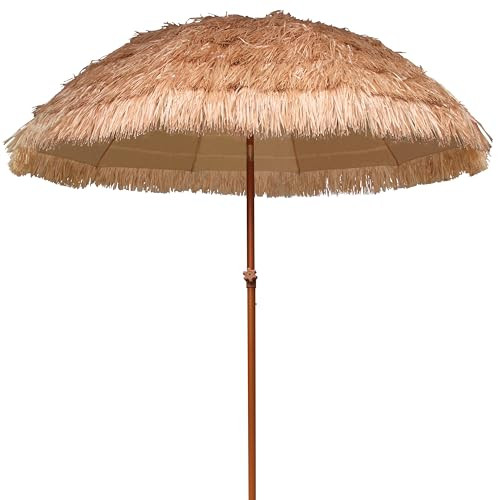 AMMSUN 7.5ft Hula Thatched Garden Parasol
