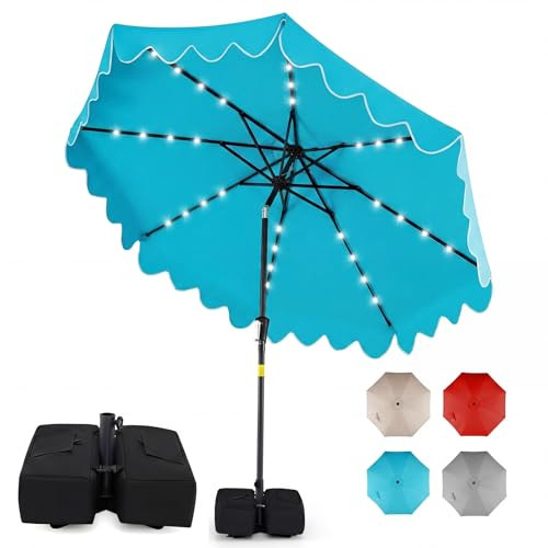 DORTALA 9FT Solar LED Patio Umbrella