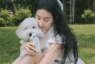 刘亦菲晒草坪照，穿露背白裙光脚丫好纯美，白到发光、像18岁少女